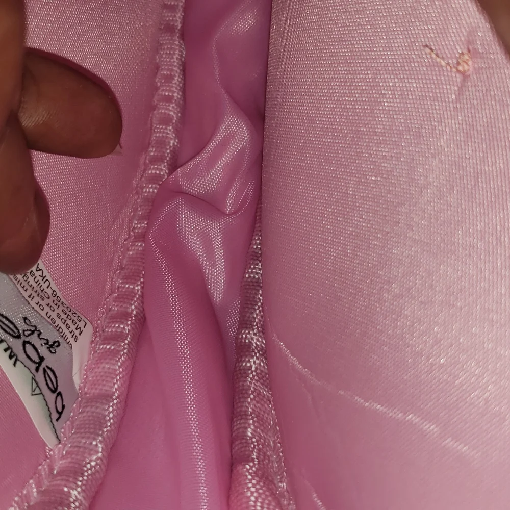 Bebe Pink Heart Crossbody Bag with Plush Texture - Picture 12 of 13